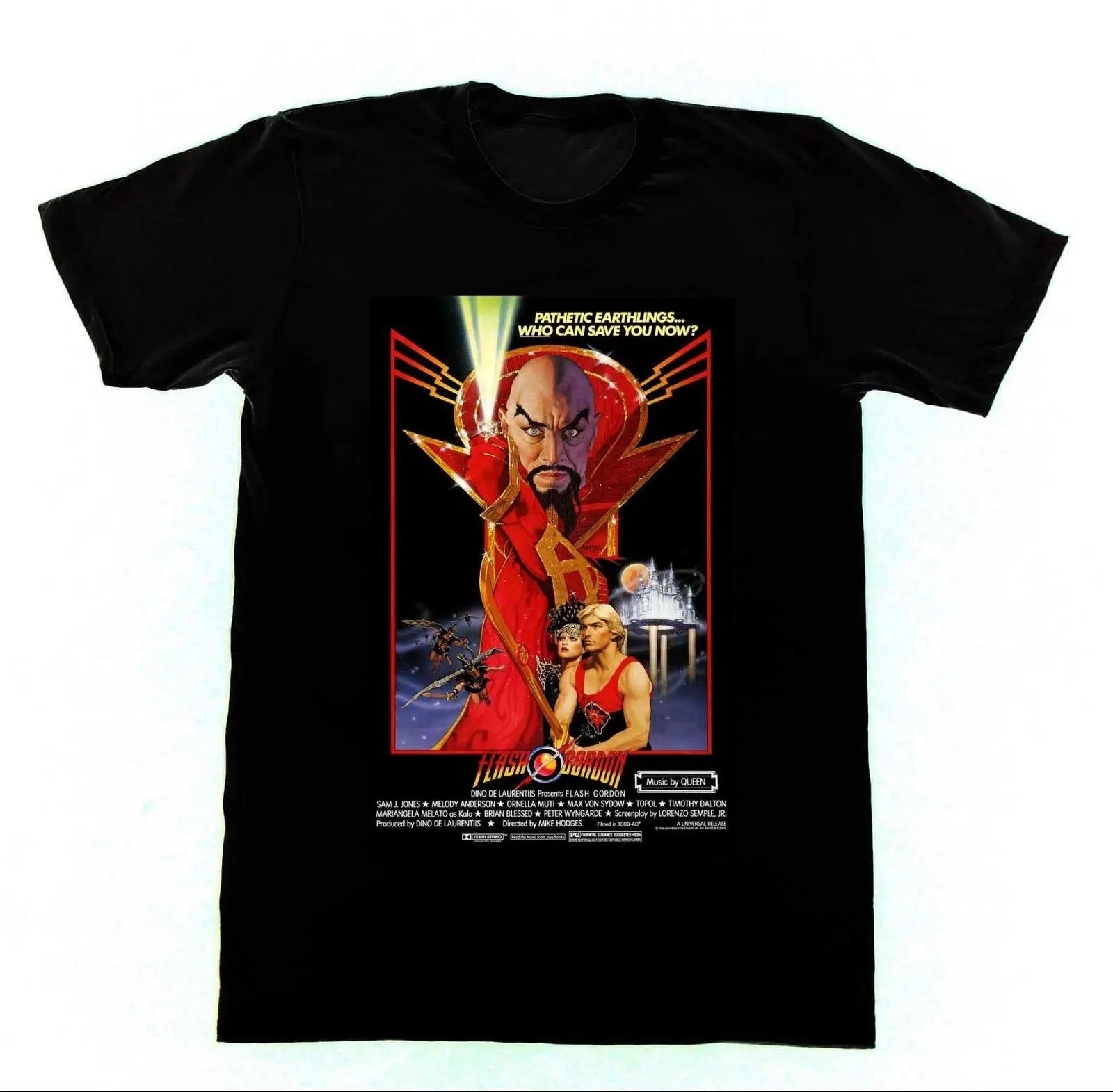 Flash Gordon T Shirt Cult Film 80's Queen Sci Fi Freddy Mercury Men