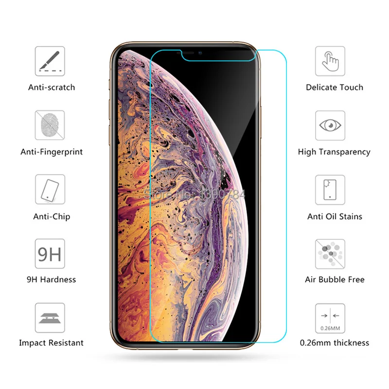 2 шт 2.5D Закаленное стекло для iPhone 11 Pro MAX X XS XR 8 7 6 6S Plus 5 5S 4 4S Защита экрана для iPhone X XS MAX XR 8 7 стекло