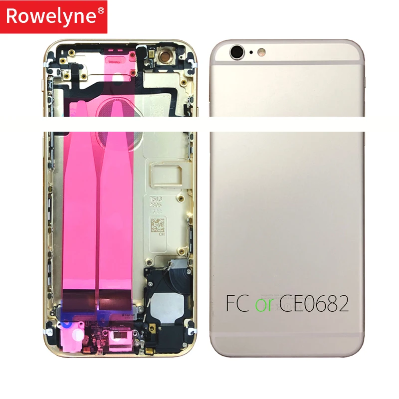 6s 6s P полный корпус для iphone 6s Plus 6s Plus задняя крышка батарейного отсека Дверь средняя рама корпус s с гибким кабелем в сборе