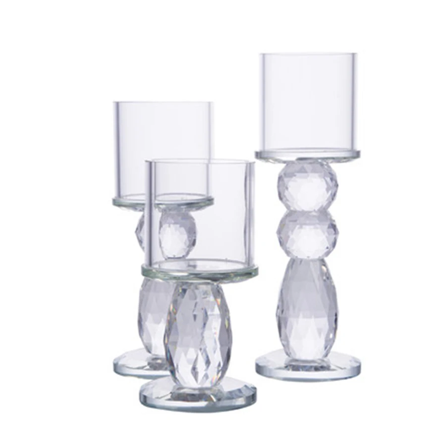 

European Candlestick Lighthouse Wedding Centerpiece Candle Holder Glass Candelabra Christmas Glass Candlelight Dinner60A1036
