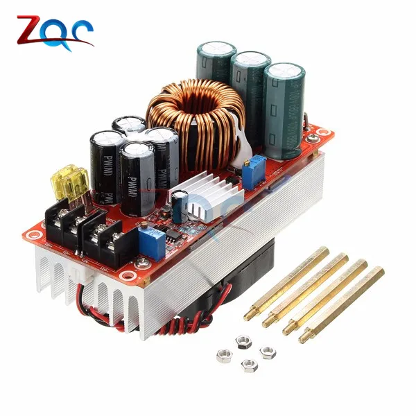 1500W 30A DC-DC Step Up Boost Converter 10-60V to 12-90V Current Power Supply Module With Fan