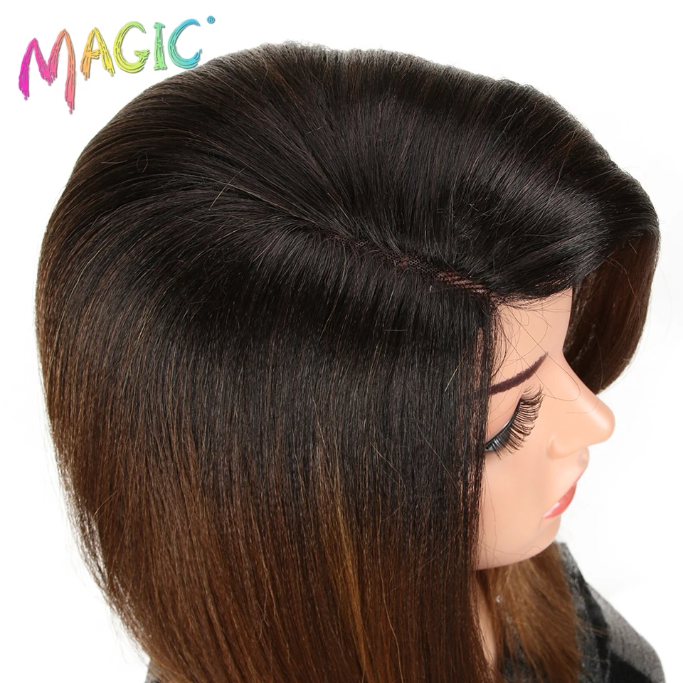 MAGIC For Black Women 18 Inch Straight Hair U Part Elastic Lace Synthetic Wigs Cosplay Wig Natural Color Synthetic Lace Wig MAGIC For Black Women 18 Inch Straight Hair U Part Elastic Lace Synthetic Wigs Cosplay Wig Natural Color Synthetic Lace Wig
