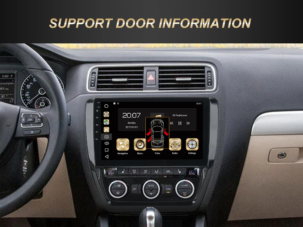 Best 10.2" Android 8.0 Car GPS Radio Player for VW Jetta 2011-2015 with Octa Core 4GB+32GB Auto Stereo Navi Multimedia NO CD PLAYER 9