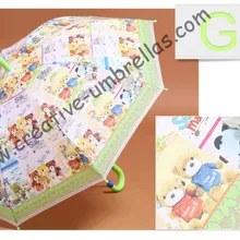Детский зонтик, детский зонтик EVA-медвежонок, авто open.8mm металлический вал и ребра из стекловолокна, безопасный открытые Детские Зонты, универсальный