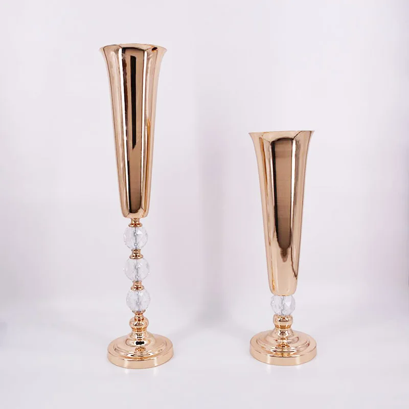 10 шт напольная/настольная/ваза для цветов металлическая Свадебная ваза для цветов/настольная подставка/Свадебные центральные вазы золотистого цвета для вечерние украшения G18