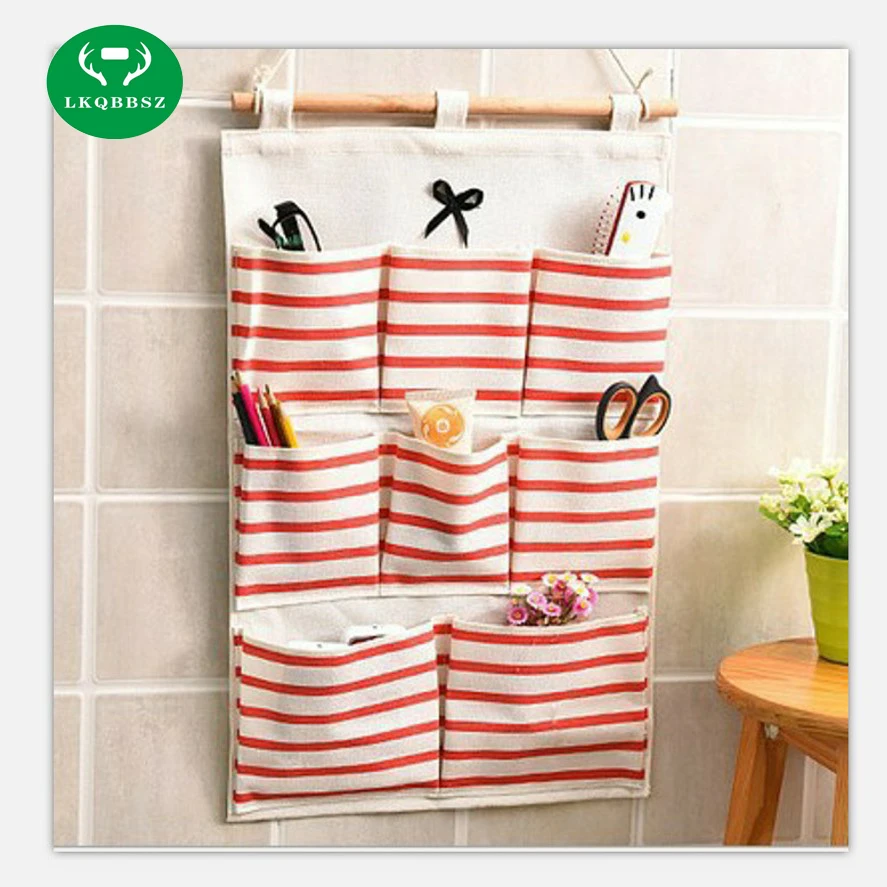 8 جيب جدار حقيبة تخزين قابلة للحمل أزياء ماكياج التجميل أشتات المنظم organizador الكتان المطبخ الحمام تخزين أداة