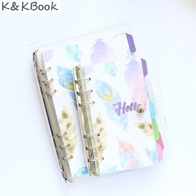 K& KBOOK KK201 Каваи ПВХ Записная книжка Дневник Прозрачная Обложка спираль Notbook A5 милый A7 A6 A5 личный планировщик переплет планировщик - Цвет: Basic Inner Set