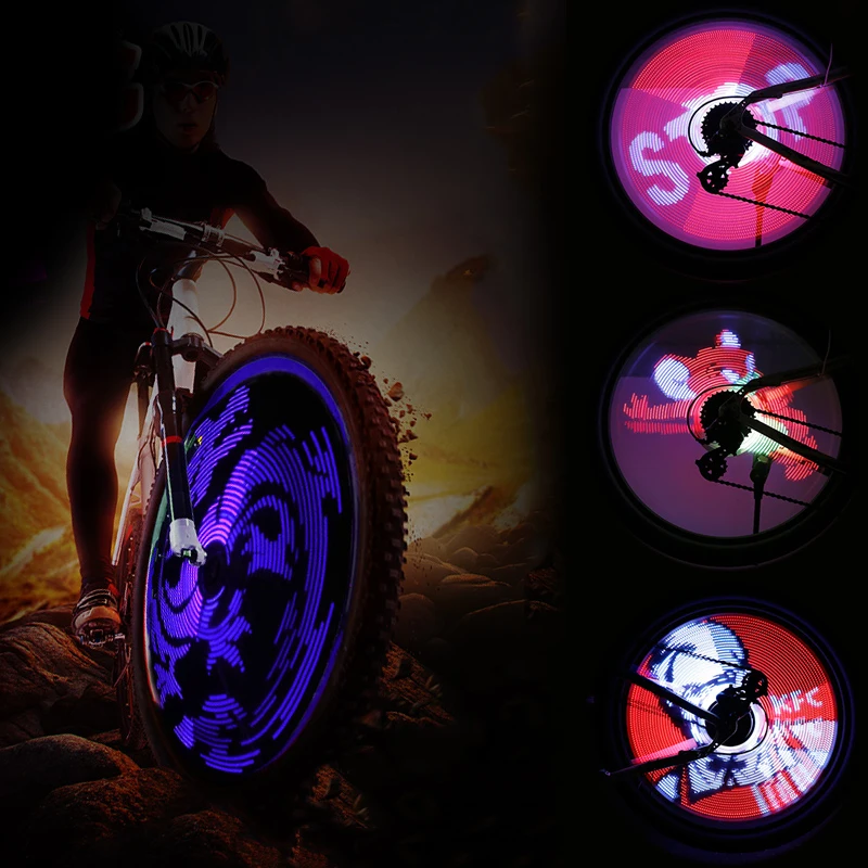 Светодиодный светильник для велосипеда, умный светильник, двусторонний дисплей, без батареи, для горной дороги, велосипедный спицевой светильник, аксессуары для горного велосипеда