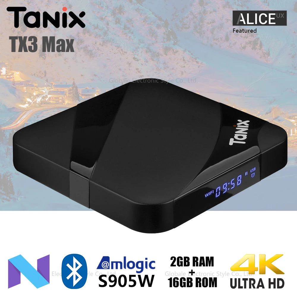 Tanix TX3 Max Android ТВ Box Amlogic S905W, 2 Гб оперативной памяти, 16 Гб встроенной памяти, Bluetooth Smart Декодер каналов кабельного телевидения компьютерной