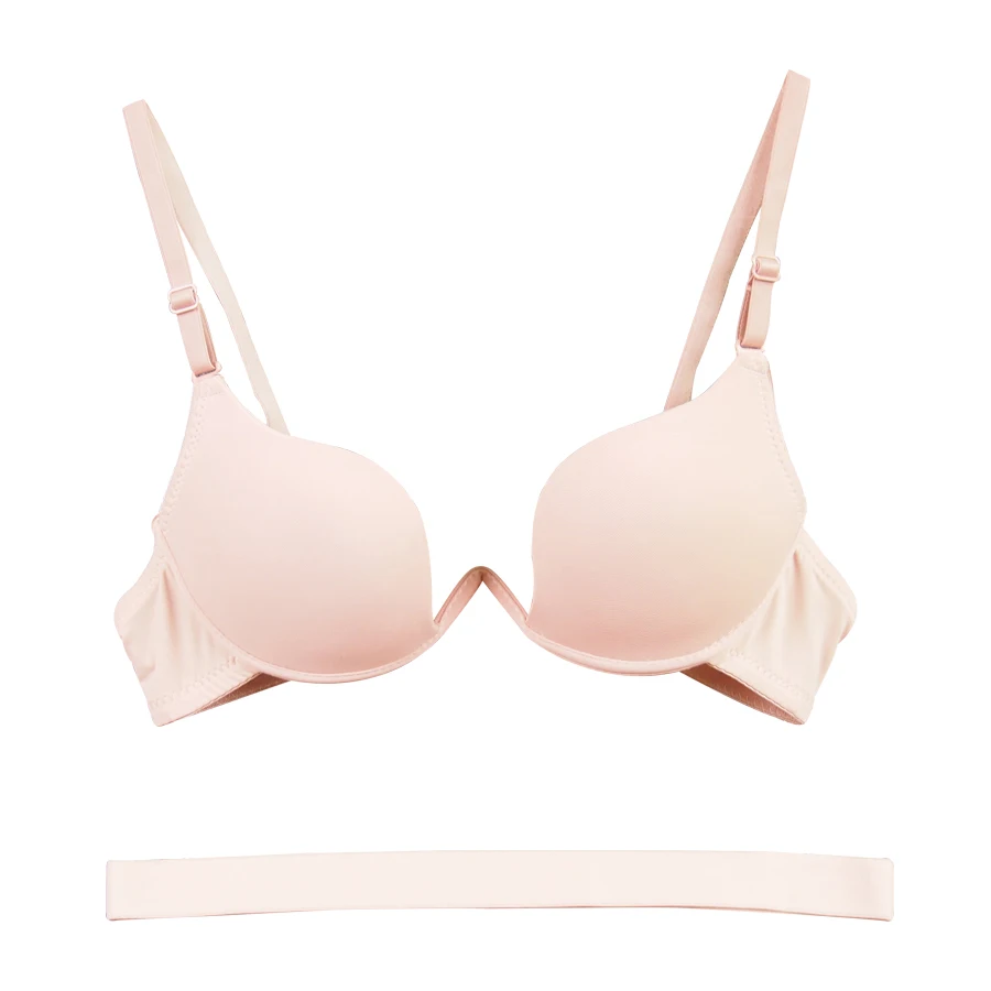 Top quality plunge bra seamless candy color women's lingerie push up underwire girl underwear sexy everyday hot bras 7 colors bra and panty sets