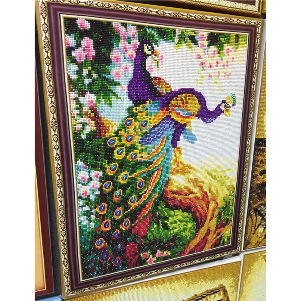 

Peacock animals crafts new arrival DIY Crystal full drill square 5D diamond painting 3d cross stitch kit mosaic round rhinestone
