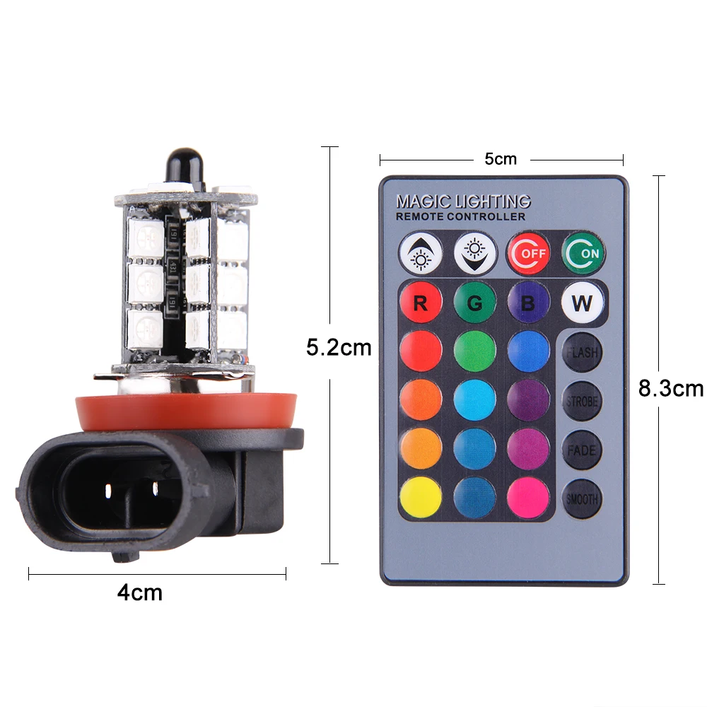 2 шт H8/H11 5050 RGB 12SMD светодиодный противотуманный фонарь для фар автомобиля + пульт