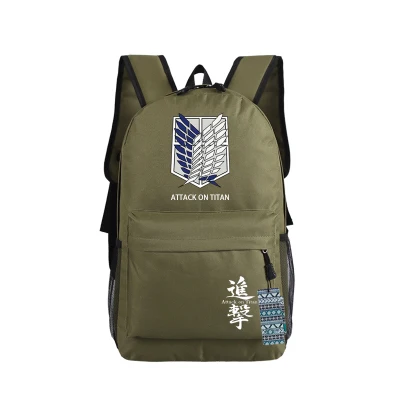 Рюкзак "атака на Титанов" Аниме Jiyuu no Tsubasa Eren Jaeger Оксфорд школьные сумки мода унисекс дорожная сумка