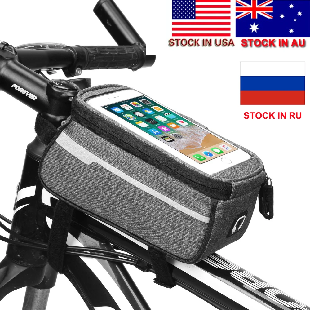 

Dropshipping Mountain Bike Bag Cycling Bicycle Bag Pollice Gps Touch Screen Phone Rainproof Waterproof Nylon Bags Stock in US,AU