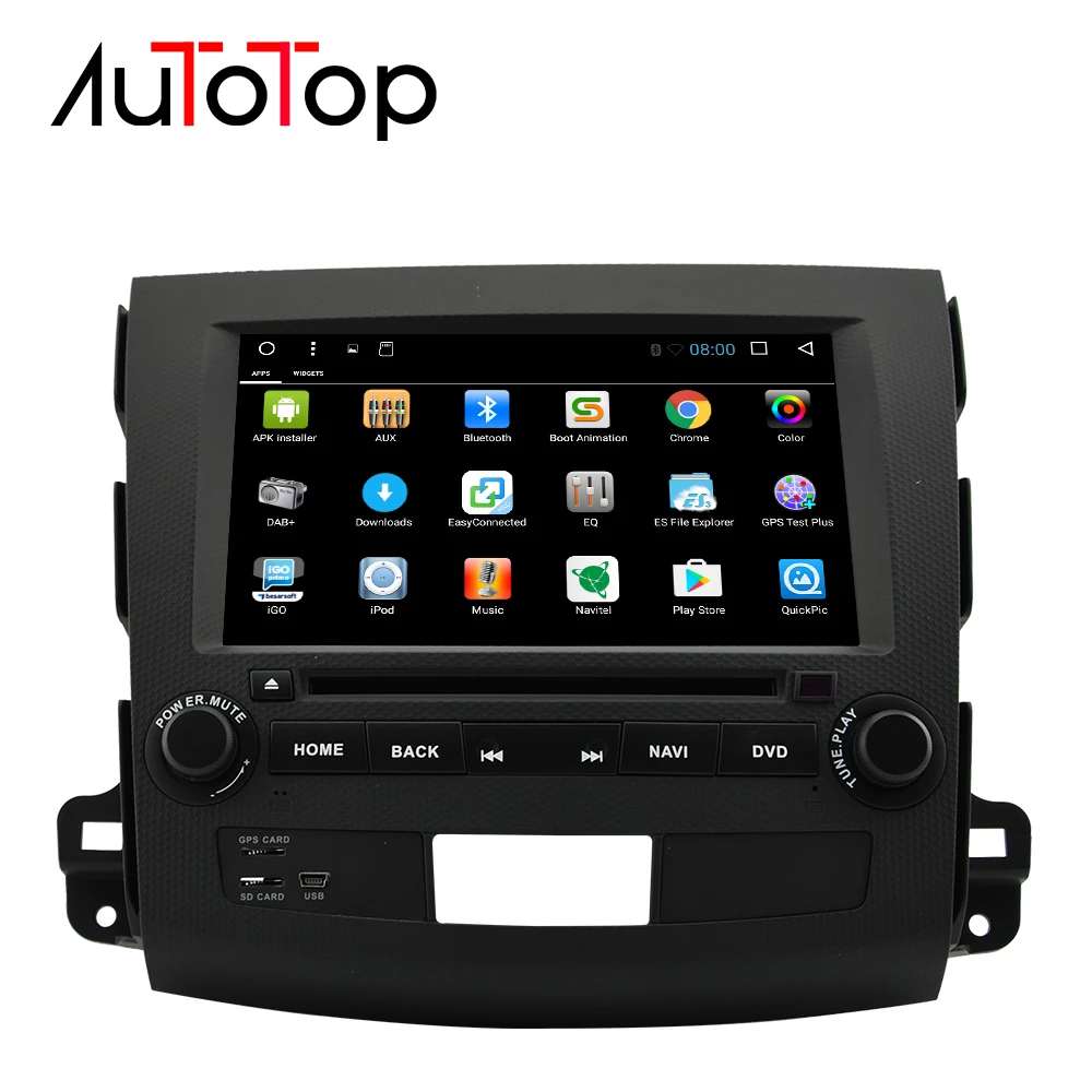 Best AUTOTOP Android 7.1 Car DVD GPS For Mitsubishi Outlander 2006-2014/Peugeot 4007/Citroen C-Crosser 2 Din Car Multimedia Player 1