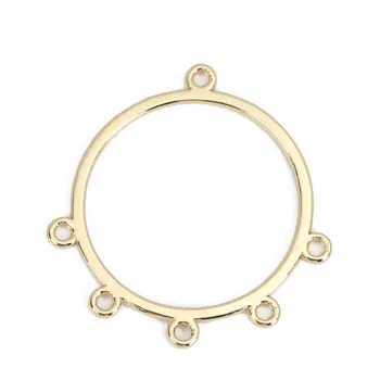 

DoreenBeads Zinc Based Alloy Chandelier Connectors Circle Ring Round Gold Color Jewelry DIY 33mm(1 2/8") x 31mm(1 2/8"), 10 PCs
