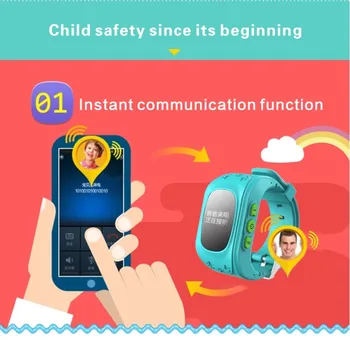 

JH Anti Lost DT-Q50 OLED Child GPS Tracker SOS Smart Monitoring Positioning Phone Kids GPS Watch Compatible with IOS & Android