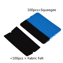 EHDIS 100 шт. пластиковый Ракель+ 100 шт. тканевый войлочный виниловый набор автомобильного инструмента оконный Оттенок Инструменты для чистки автомобиля стикер скребок для чистки клея