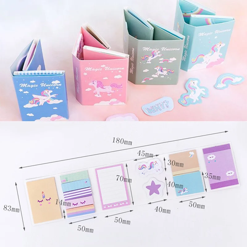 

Unicorn 6 Folding Memo Pad N Times Sticky Notes Memo Notepad Bookmark Gift Memo Pad Random Color