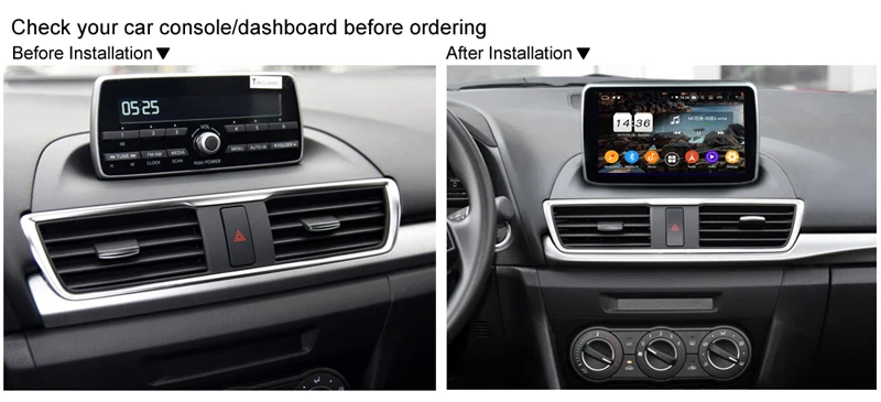 Best 9" Android 9.0 Car Multimedia Player for Mazda 3 Axela 2014-2016 with octa core 4G 32G 1024*600 touch screen 5