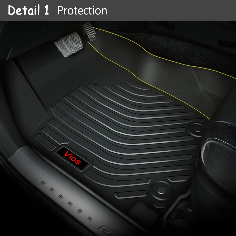 2019 New TPE Custom Car Floor Mats For Toyota Vios XP150 Yaris 2014 2015 2016 2017 Foot Pads Auto C