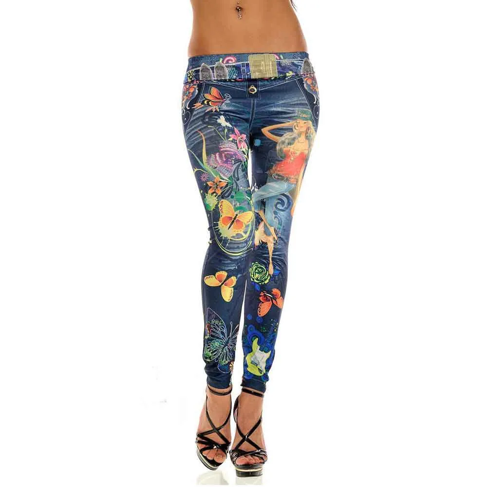 

Leggings Women Plus Size 2019 High Waist Womens Skinny Blue Jean Denim Leggings Stretchy Jeggings Pants Feminina mujer 2019