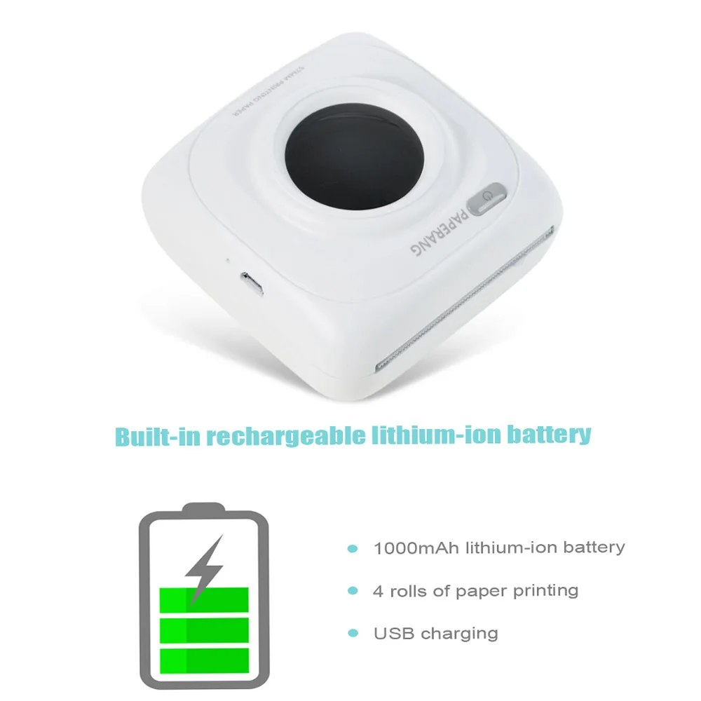 Портативный термопринтер PAPERANG P1 с Bluetooth фотопринтер беспроводным подключением к