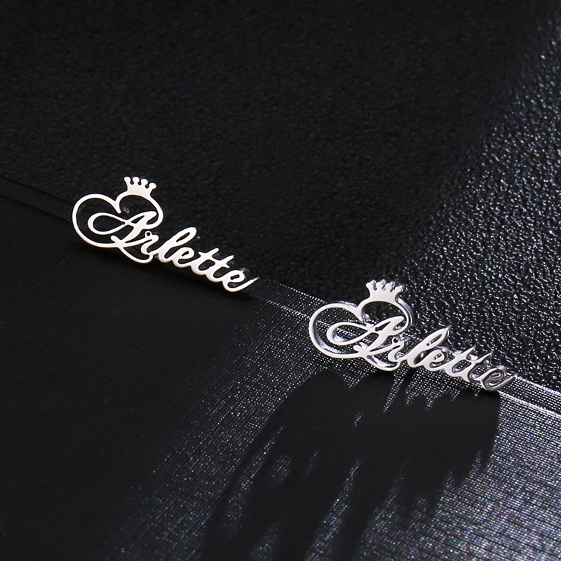 

Name Personalized Earrings Custom Monogram Initial Stud Earrings For Women Bar Wedding Jewelry