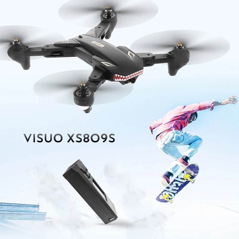 VISUO XS809S 0.3MP 2MP Wide Angle Camera Wifi FPV Foldable Drone One Key Return Altitude Hold G-sensor Quadcopter RC Helicopter (15)