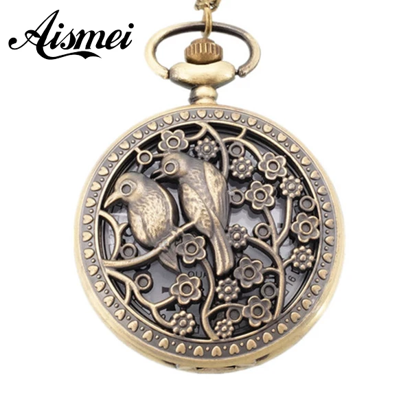 5PCS/lot 2018 Fashion Necklace Chain Pocket Watch Hollow