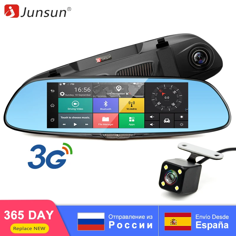 Junsun 3g 7 &quotкамера заднего вида камера Android 5 0 wifi gps Full HD 1080P видеорегистратор двойной