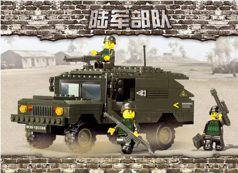 

SLUBAN 9900 military Humvee combat vehicles Building Block Set 3D Construction Brick Educational Hobbies Toys for Kids Gift