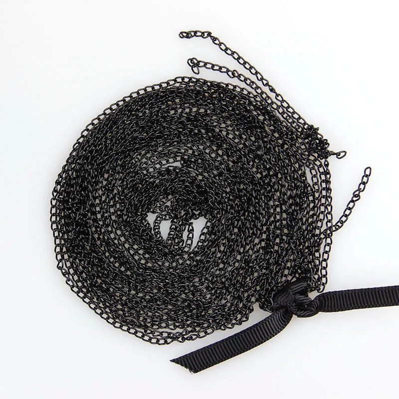 5 м/лот 0,6x2x3 мм металлическая цепочка для ожерелья 7 цветов оптом подходит фурнитура для браслетов металлическая цепочка для изготовления ювелирных изделий - Цвет: Black color
