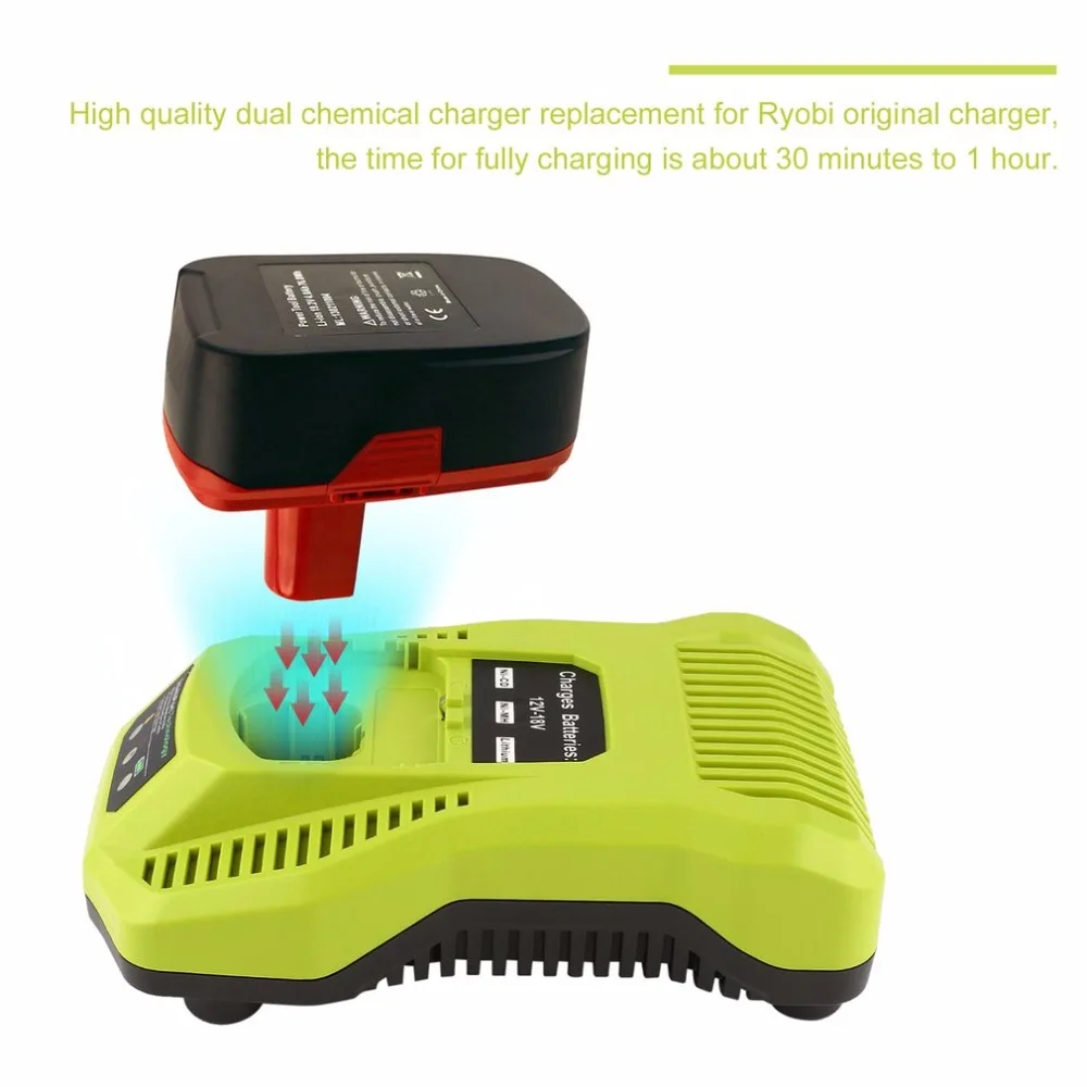 

High Quality 12V-18V Charger Replacement for Ryobi P117 Rechargeable Battery Pack Power Tool Battery IntelliPort Technology