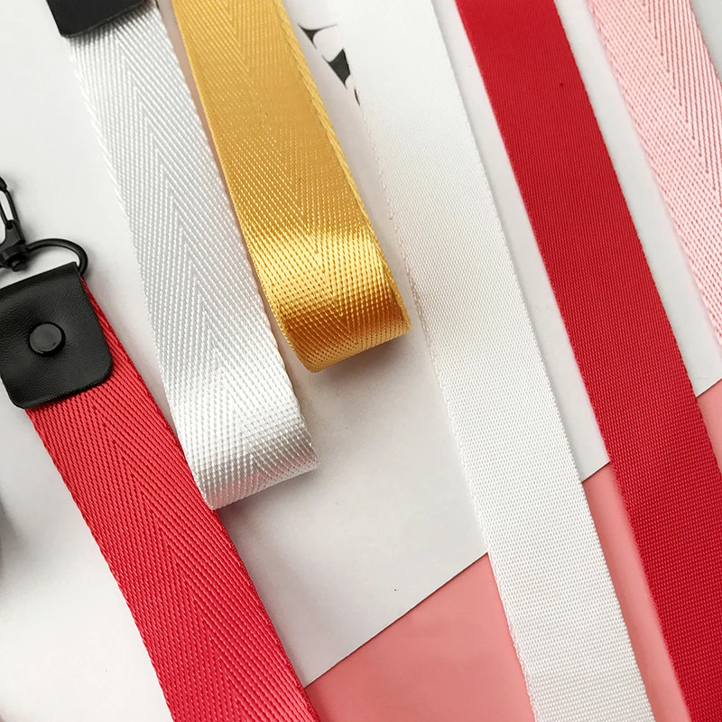 Высокое качество волокно простой цвет шеи мобильный телефон ремешок для спортивных ключей ID карты простой ремешок держатель для телефона черный белый розовый