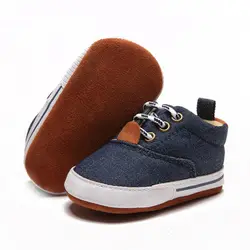 Для маленьких мальчиков шнуровке парусиновая обувь с мягкой подошвой для малышей обувь модная обувь для 0-18 M
