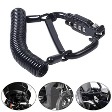Bike Cable Lock Retractable Motorcycle Helmet Anti-theft Lock Mountain Bike Spring Reminding Cable Climbing Hook Anti-lost Lock