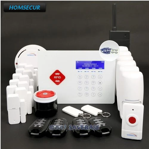 

HOMSECUR App Controlled Wireless GSM LCD Home House Alarm System with Signal Booster + SOS Intercom + Smoke Detector