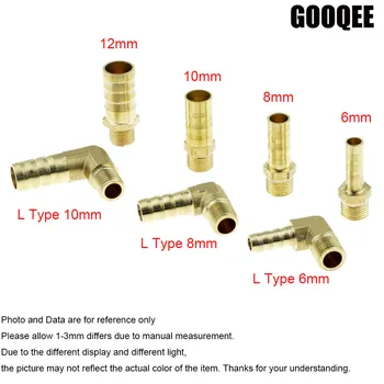 

1pcs 1/8" NPT Straight Or Elbow Brass Hose Pipe Fitting 6/8/10/12mm Barb Splicer Male Thread Copper Barbed Coupling Connector