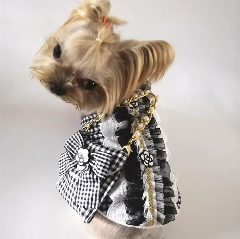 Зима Осень собака кошка платье пальто с буквенным бантом одежда для щенков плюшевый пудель одежда для маленьких питомцев