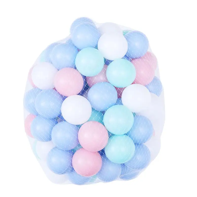 

100pcs 5.5cm Plastic Balls Crush Proof Ocean Balls Playballs Toy for Kids Baby (Macaron Mixed Colors, Mesh Bag Packing)