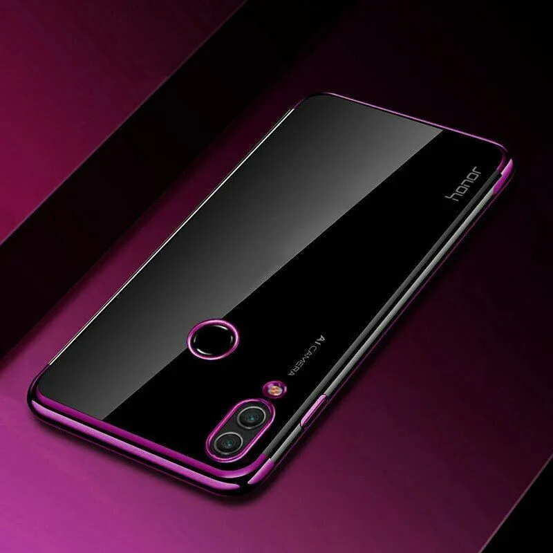Для huawei Y6 чехол прозрачное покрытие TPU мягкая тонкая силиконовая задняя крышка для huawei Y6 Y7 Pro Y9 Prime чехол для телефона - Цвет: Фиолетовый
