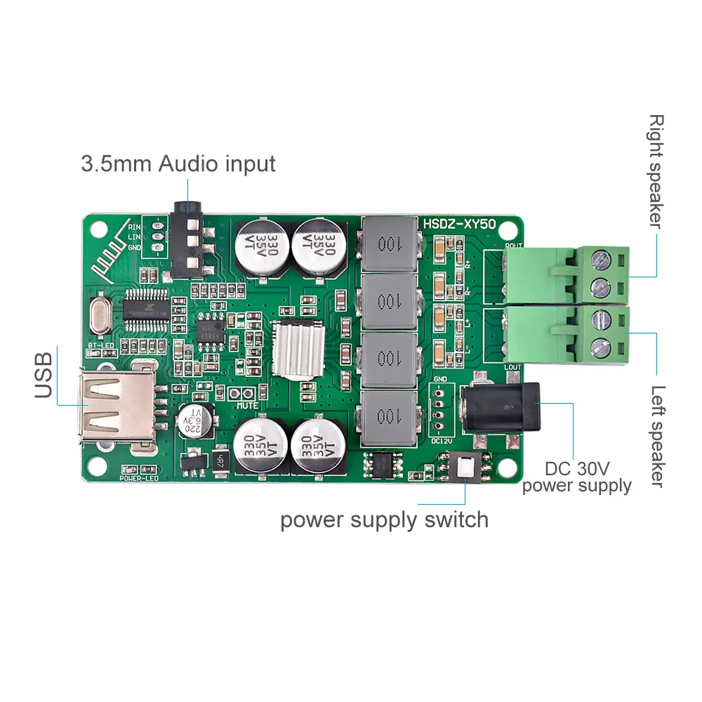 Aiyima TPA3116 Bluetooth 4 2 усилитель доска 50 Вт * стерео 0 Цифровые усилители AUX USB