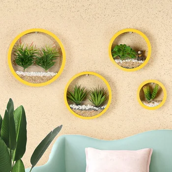 

Modern Iron Art Wall Planters Transparent Acrylic Wall Vase Fish Tank Living Room Office Plant Hanging Flower Pot Home Decor New