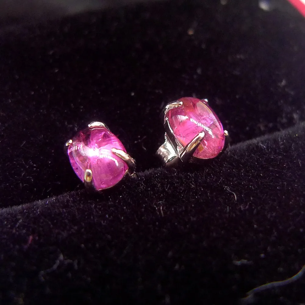 Natural red tourmaline silver sterling