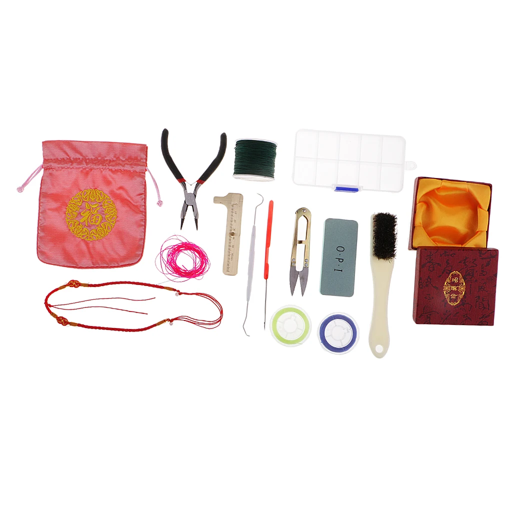 15 Pieces/set Jewelry Making Tools Kit Hand Tools Pliers For Beading Crafting With  Case And Blessing Cloth Bag
