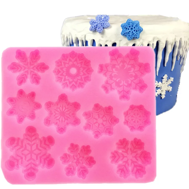 3D Christmas Snowflake Silicone Cake Mold Fondant DIY Chocolate Liquid Sucrose A1373 | Дом и сад
