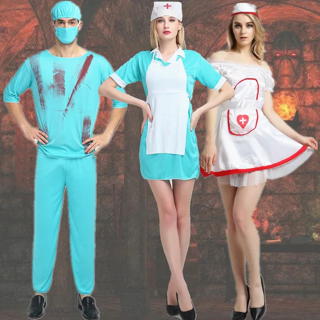 Nurses Party Sexy Costume Halloween Cos Adult Horror Clothing Male