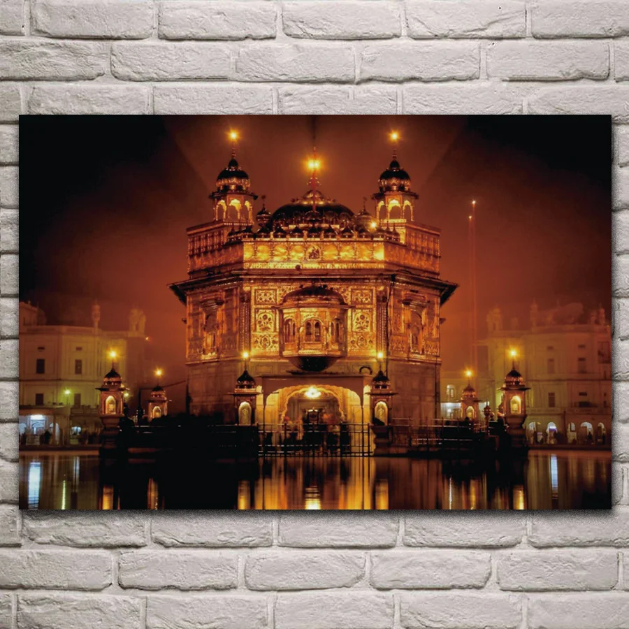 The golden temple at night amritsar india building art настенные постеры Image home гостиная украшение для