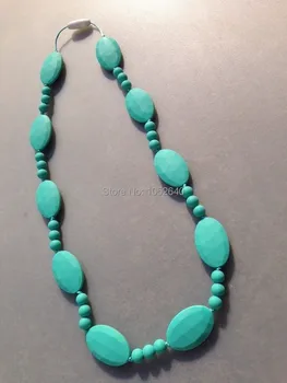 

Pink Round Beaded Teething Necklace for Mommy! BPA free, FDA approved food grade silicone